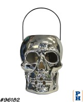 Chrome Skull Candle Holder