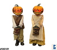 Life-Size Figure, Pumpkin-Head Twins