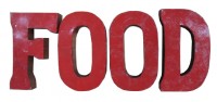metal food sign