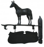 horse with sign space