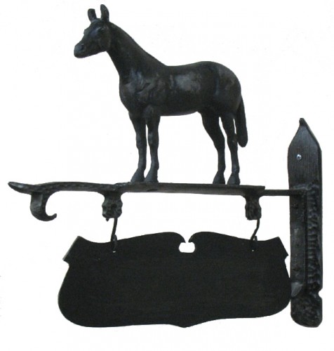 horse with sign space