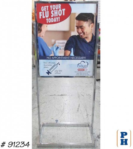 Flu Shot Sign with Stand