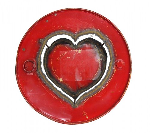Oil Drum Heart Wall Decor