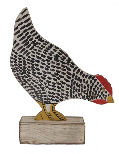 Wood Chicken Figure