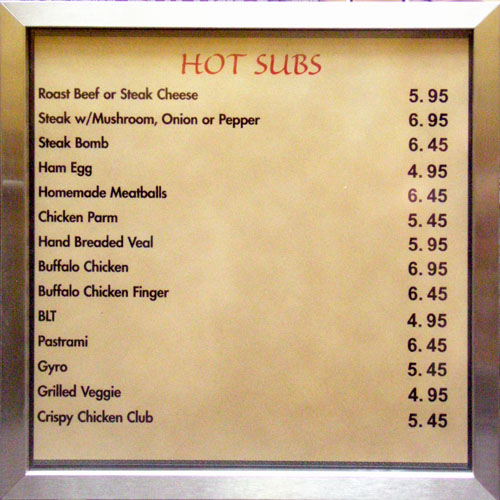 menu