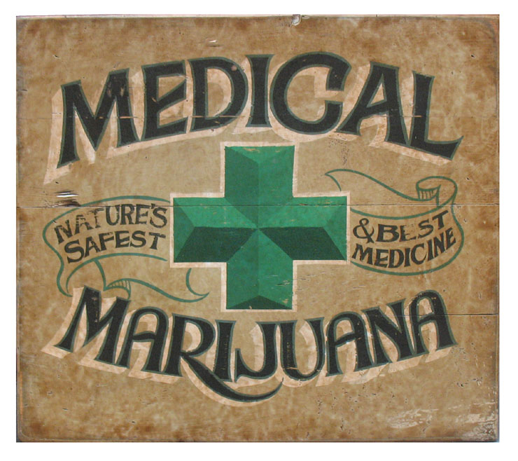Medical Marijuana Wood Sign in Cleared Wood Signs