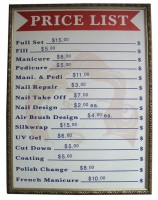 Nail Salon Menu