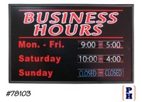 Light-Up Hours Sign