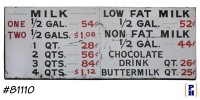 Milk Prices Menu Board