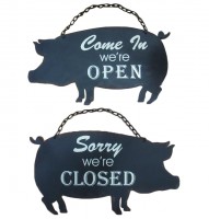 pig open and closed sign