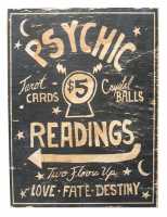 Psychic Readings Wood Sign