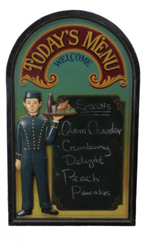 Waiter Menu chalkboard