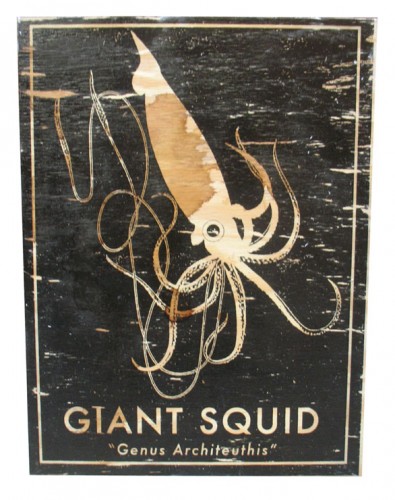 Giant Squid Wood Sign