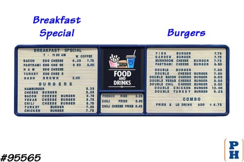 Menu Letter Board Sign