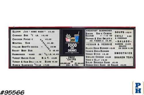 Menu Letter Board Sign