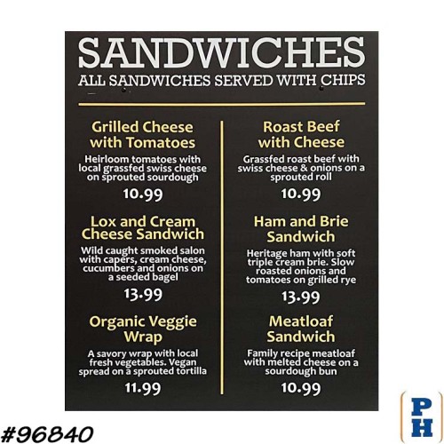 Diner Menu Sign