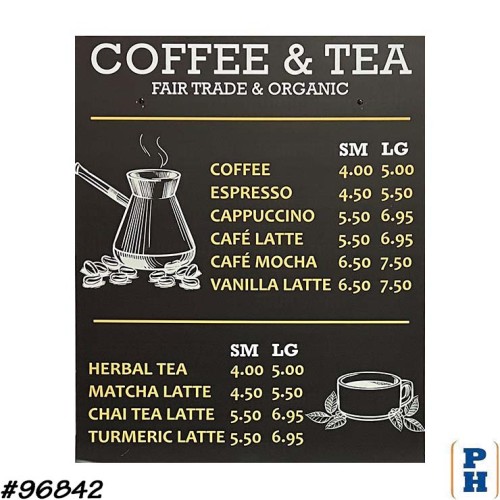 Coffee & Tea Menu Sign