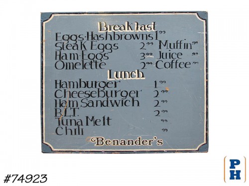 Menu Sign