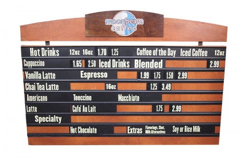 Coffee Menu Sign