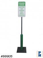 Car Charging Station<br>Sign and Post