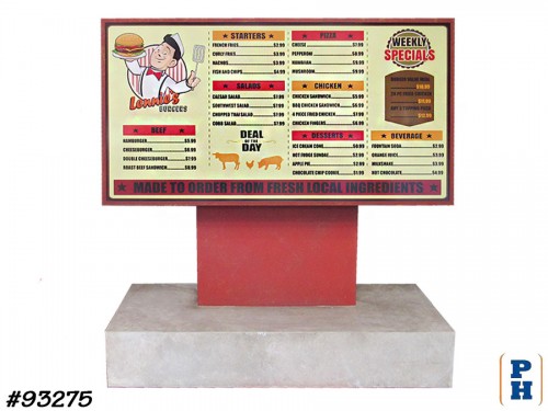 Drive Thru Menu Sign