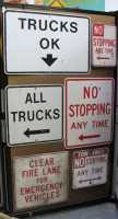 Traffic Signs (Panel #10), Trucks OK, No Stopping