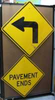 Traffic Signs (Panel #16), Left Turn & Pavement Ends