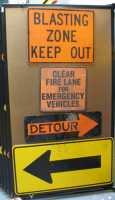 Traffic Signs (Panel #26), Blasting Zone, Detour