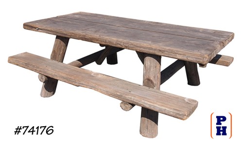 Campsite Log Picnic Table